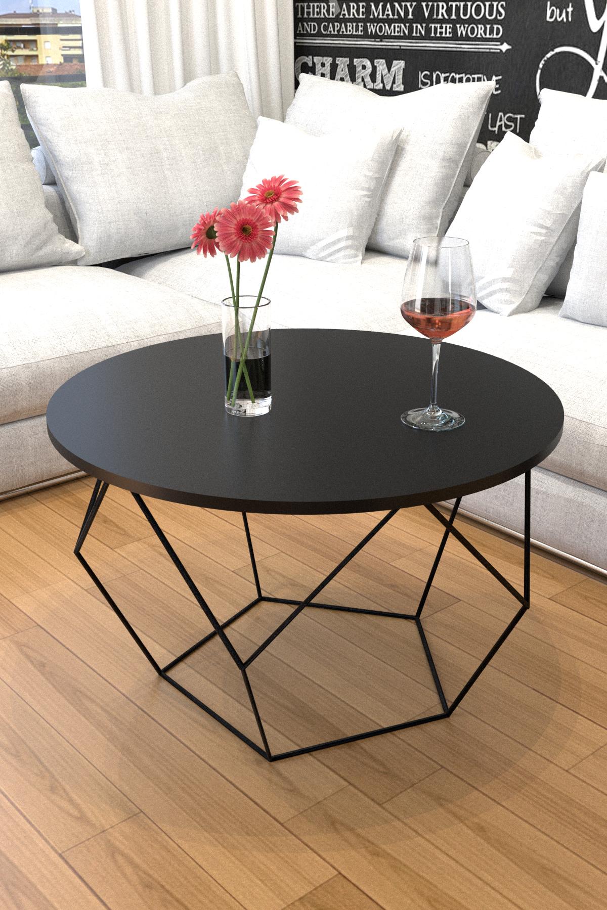 Журнальный стол EcoLoft Оникс DSP-1282-5 в стиле черный лофт (29879030) - фото 2 Журнальный стол EcoLoft Оникс DSP-1282-5 в стиле черный лофт (29879030) - фото 2