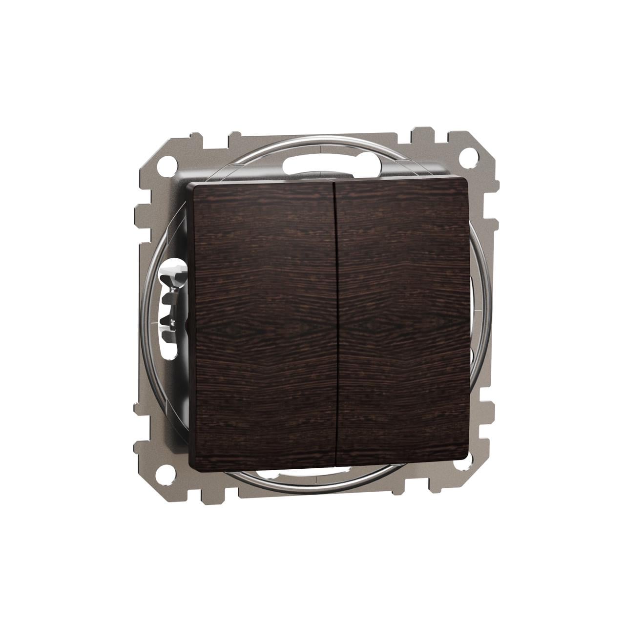 Переключатель двухклавишный Schneider Electric Sedna Design&Elements ABS-UV 73х73х37 мм Венге (SDD181108)