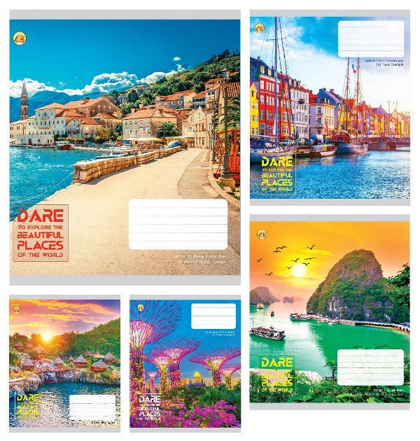 Зошити учнівські Тетрада Краєвиди 48 аркушів лінія 10 шт. в упаковці