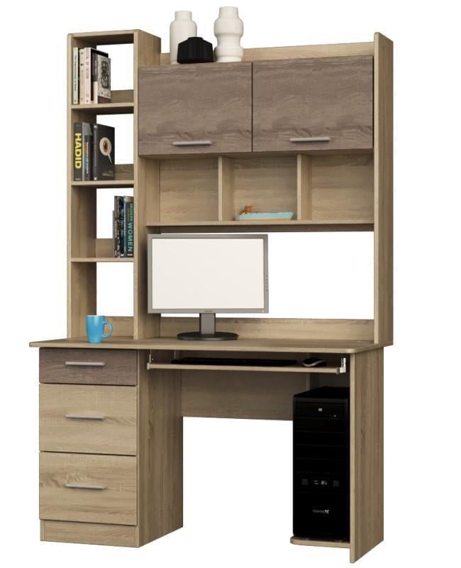 Комп'ютерний стіл Еверест Школяр-6 1250х600х1966 мм Дуб сонома/Трюфель (EVR-20084) - фото 4