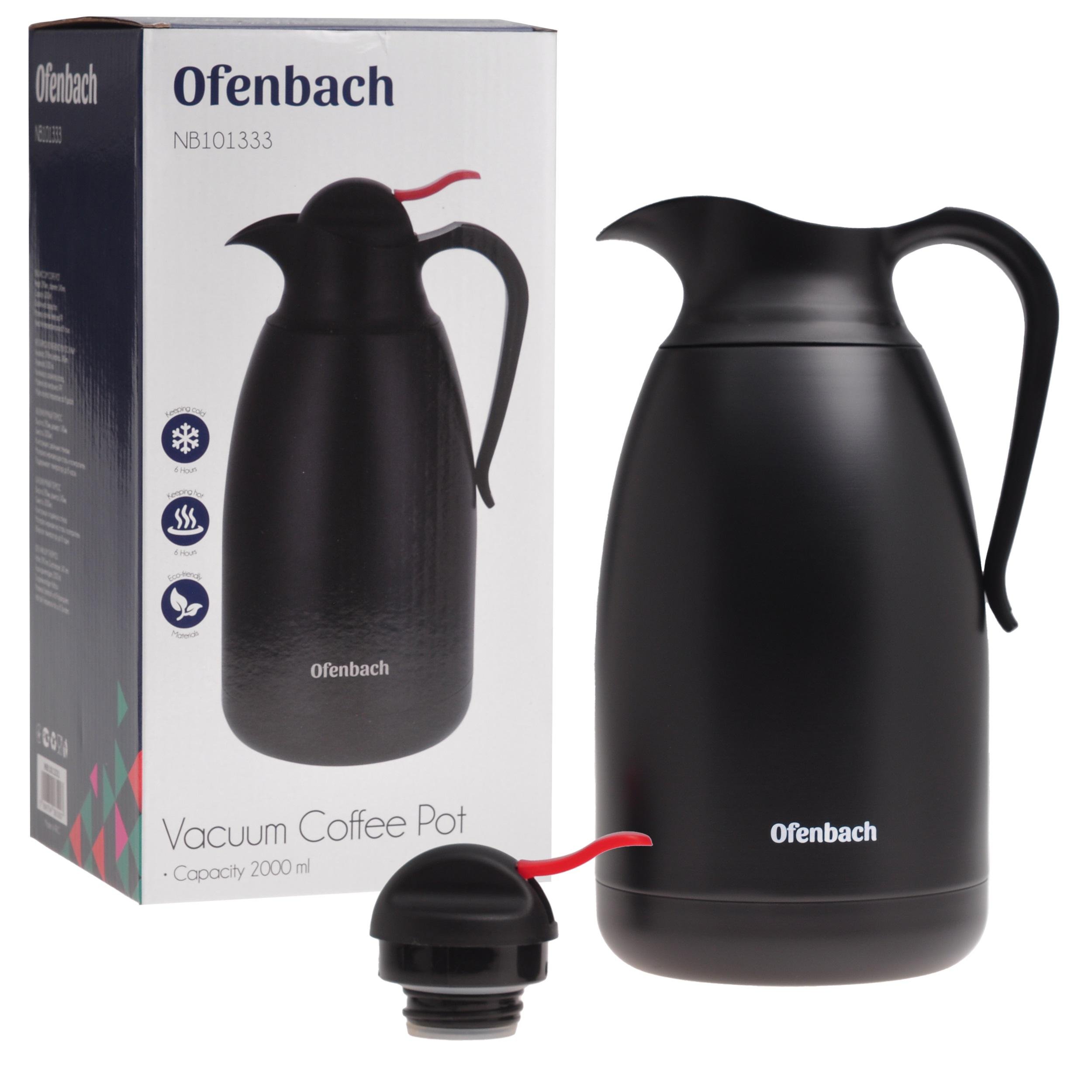 Термос конференционный с пластиковой крышкой и ручкой Ofenbach КМ-101333 из нержавеющей стали 2000 мл Черный (150-84-101333) - фото 4 Термос конференционный с пластиковой крышкой и ручкой Ofenbach КМ-101333 из нержавеющей стали 2000 мл Черный (150-84-101333) - фото 4