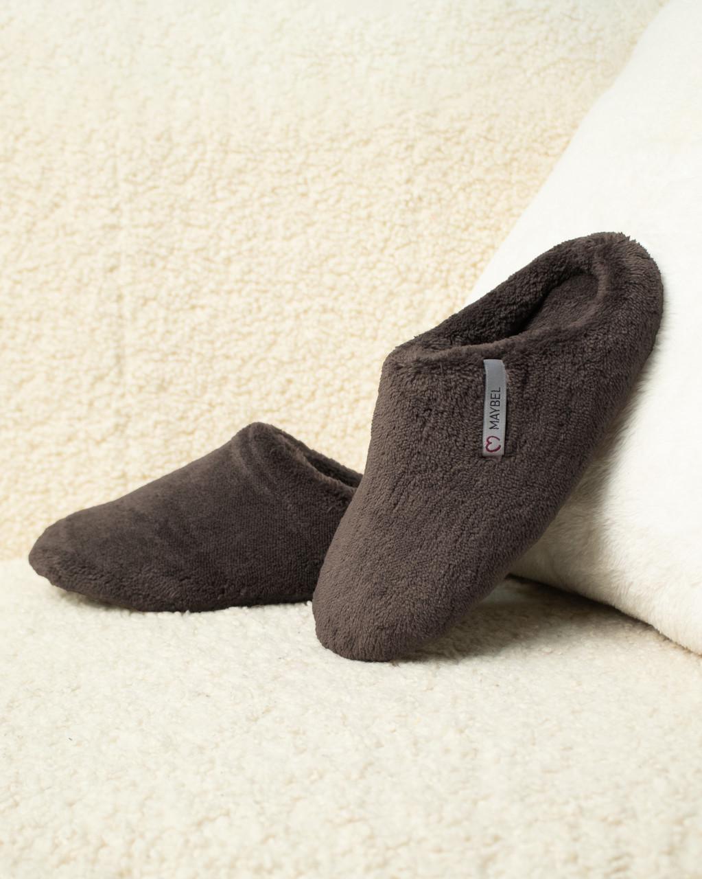 Тапочки домашние махровые закрытые утепленные Шоколадный (2140835955)