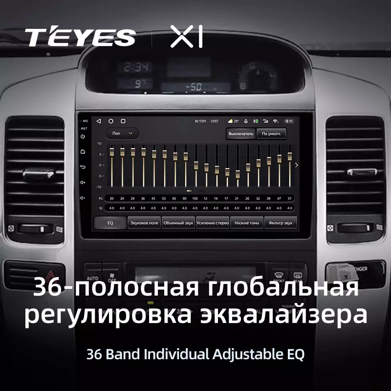 Автомагнитола штатная Teyes для Toyota Land Cruiser Prado 120 2004-2009 Android X1 2+32G Wi-Fi вариант B (1674654609) - фото 4