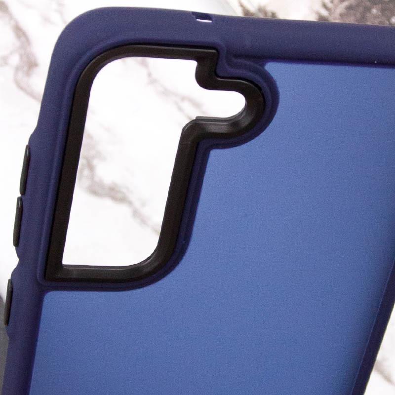 Противоударный чехол TPU+PC Lyon Frosted для Samsung Galaxy S22 Navy Blue - фото 5