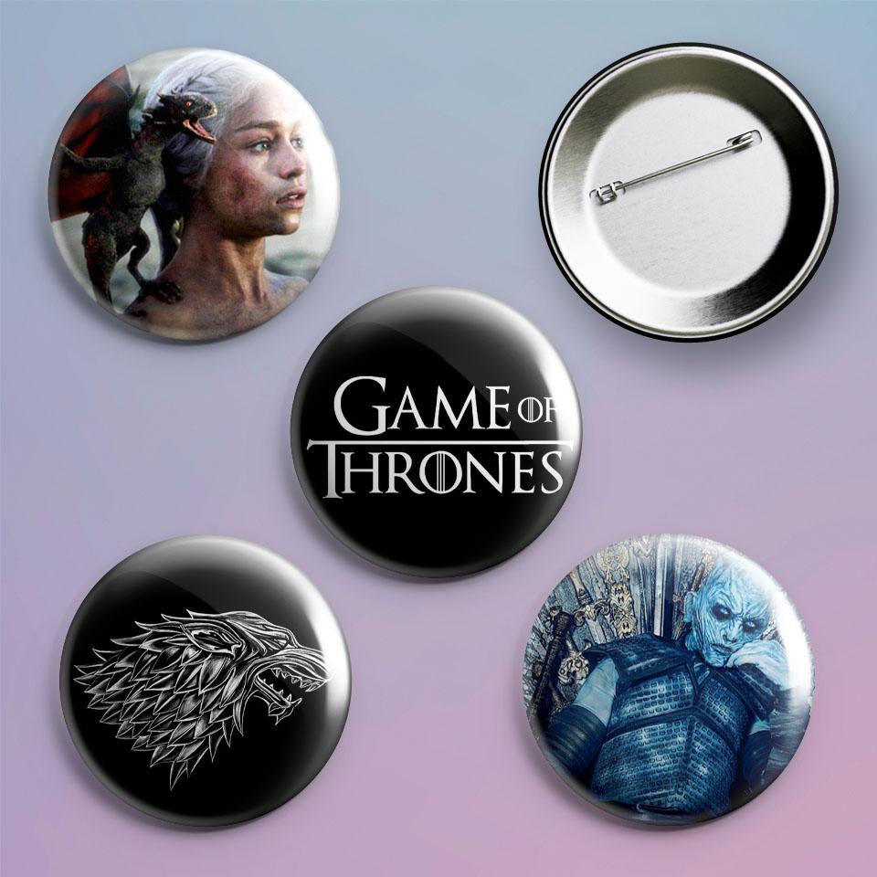 Значки на рюкзак з принтом Game of Thrones 4 шт.