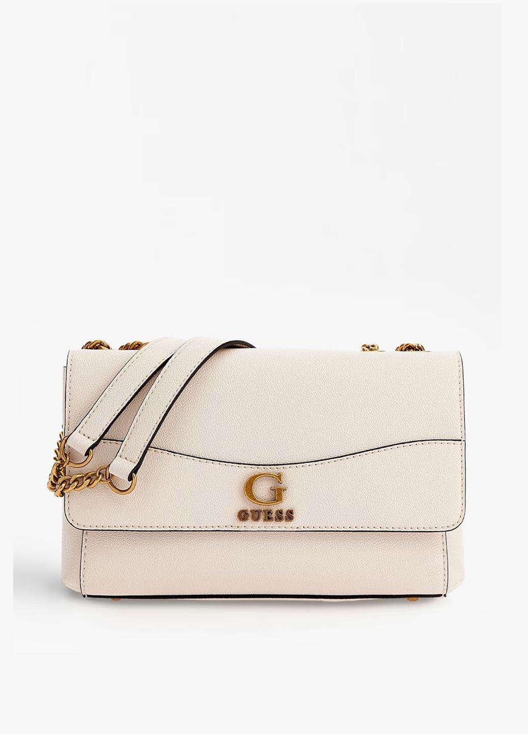 Сумка крос боді жіноча з еко шкіри GUESS NELL CONVERTIBLE XBODY FLAP Молочний (HWVB8678210-STO)