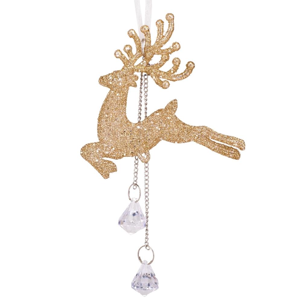 Елочная игрушка Золотой олень 10 см 6 шт. (6027-021)
