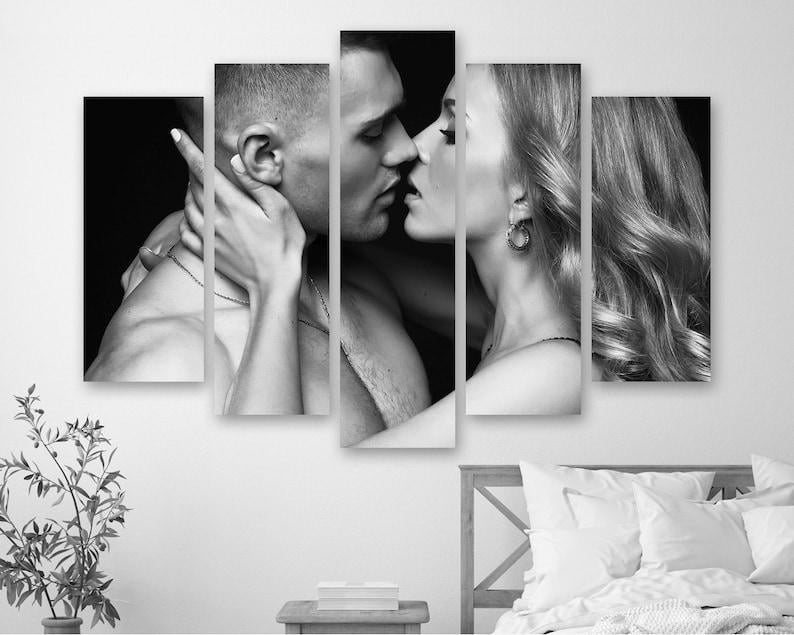 Модульная картина на холсте из пяти частей KIL Art Нежный поцелуй 187x119 см (M51_XL_56)