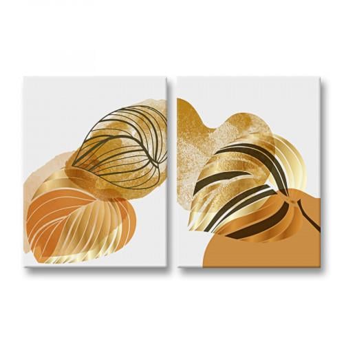 Модульная картина Gold Leaf Abstract 153x100 см (MK21259)