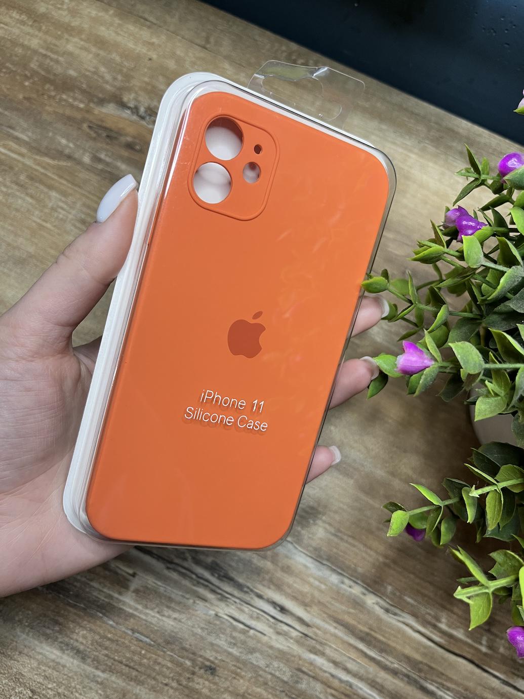 Чохол накладка на iPhone (Айфон) 11 квадратні борти silicone case full camera на apple - фото 1