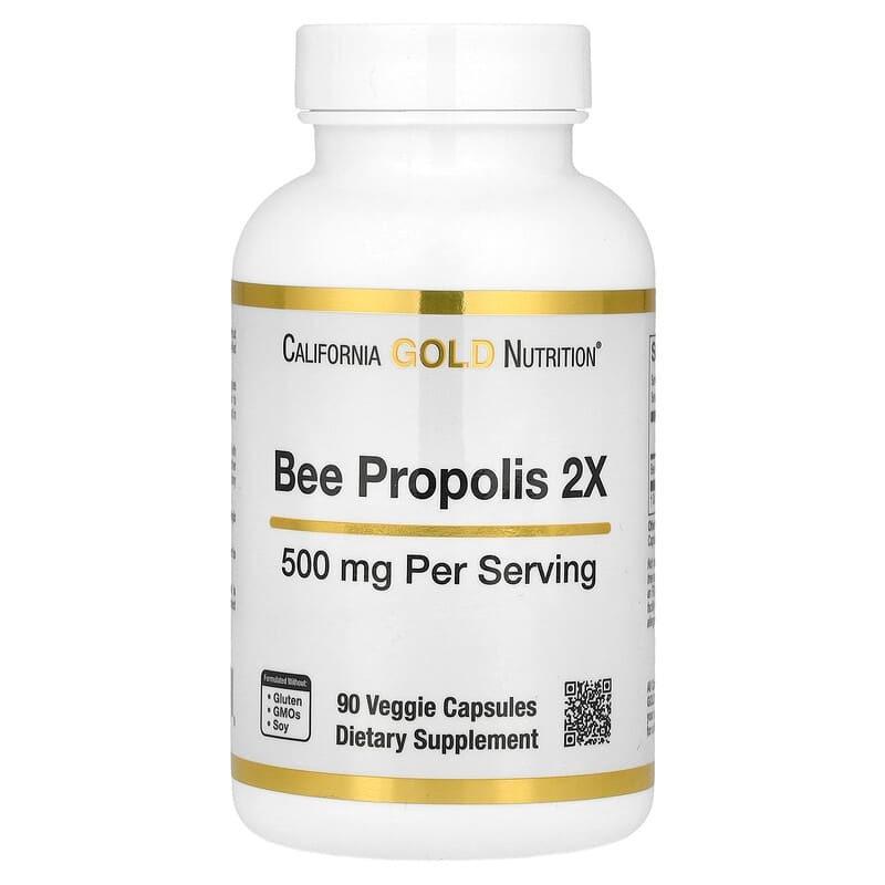 Концентрований екстракт бджолиного прополісу 2X 500 мг California Gold Nutrition Bee Propolis 90 капс. (1377789843)