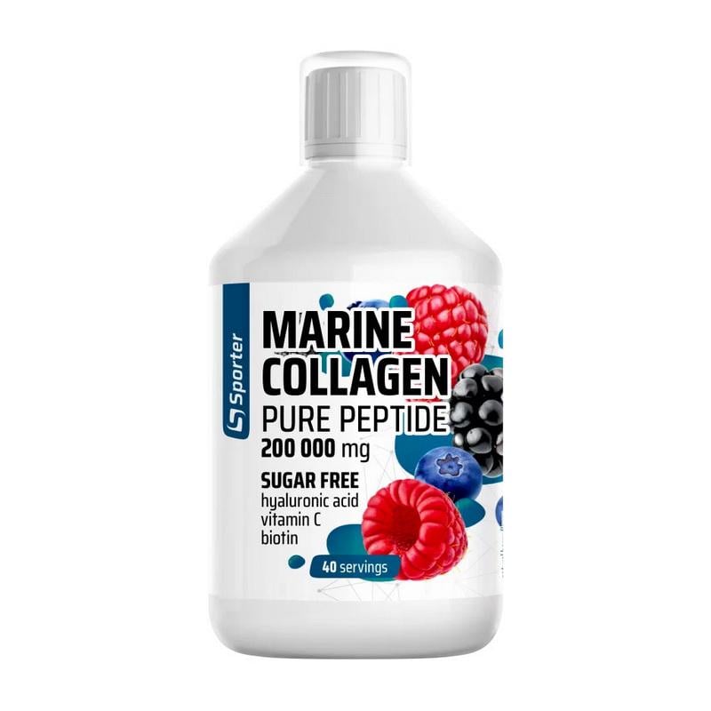 Колаген морський питний рідкий Sporter Marine Collagen Pure Peptide 500 мл Ягоди