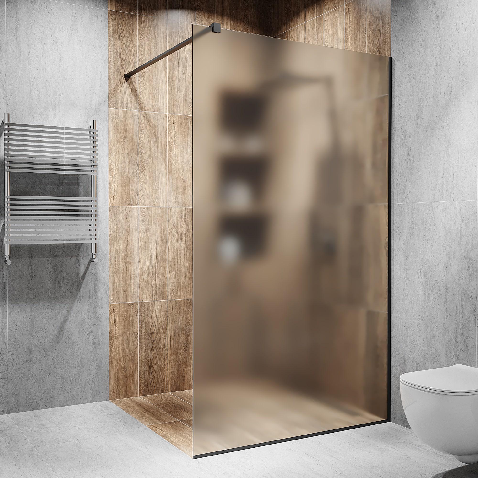 Перегородка стеклянная душевая 2000х1200 мм стекло прозрачное с фурнитурой черной матовой - фото 1 Перегородка стеклянная душевая 2000х1200 мм стекло прозрачное с фурнитурой черной матовой - фото 1