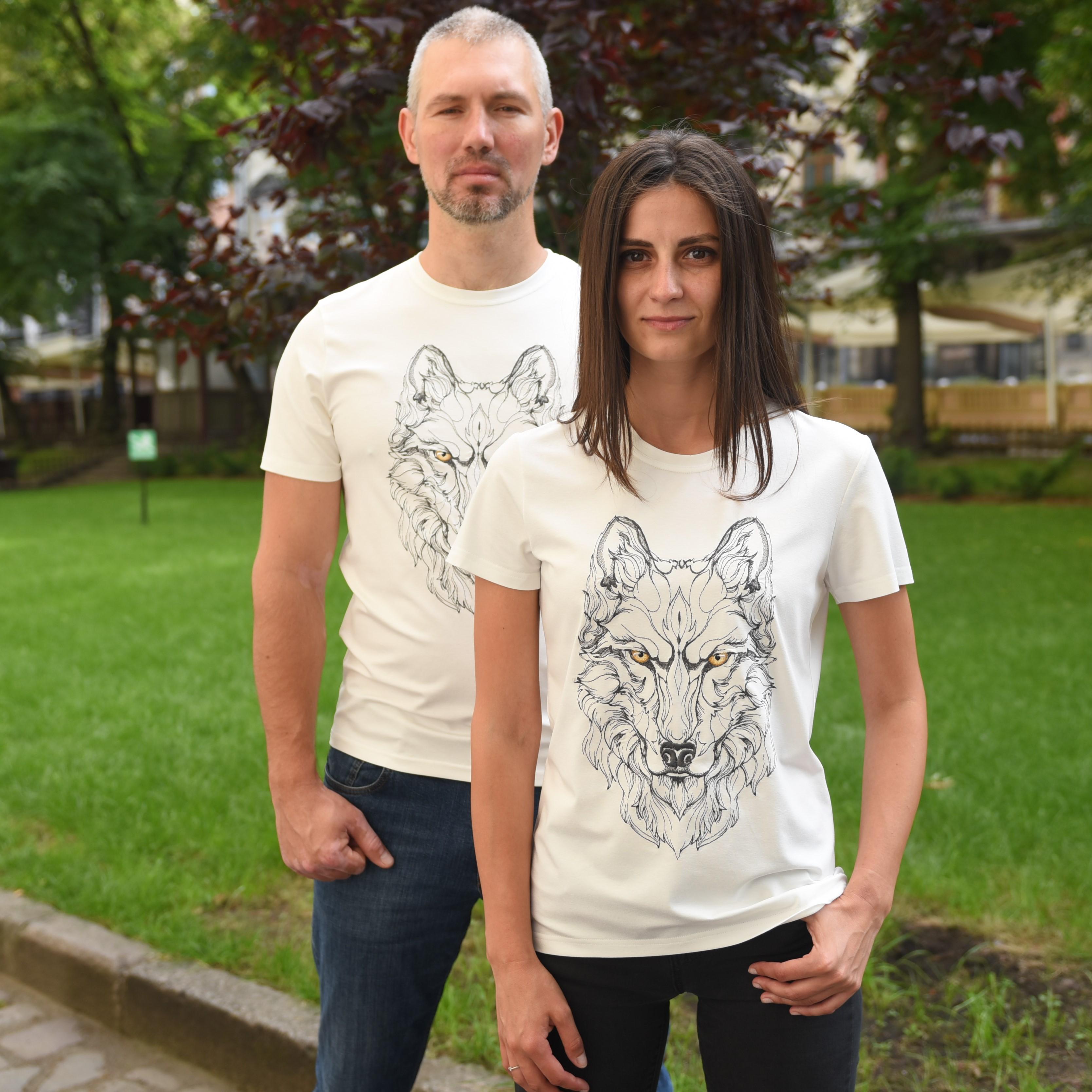 Футболка з вишивкою BATIAR Вовк M Молочний - фото 2 Футболка з вишивкою BATIAR Вовк M Молочний - фото 2