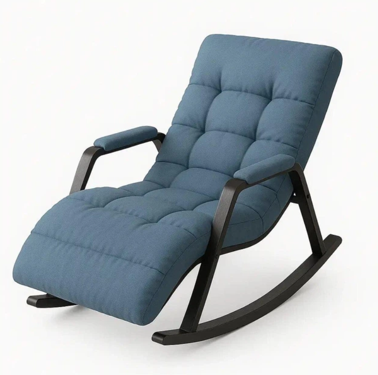 Кресло-качалка регулируемое экокожа Синий (31925544)