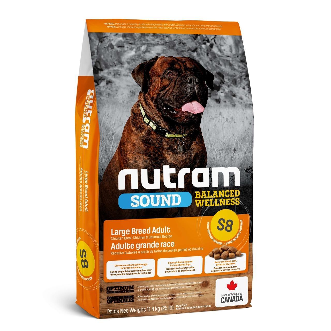 Корм сухой для собак крупных пород Nutram S8 Sound Balanced Wellness Large Breed с курицей 11,4 кг (067714102321) - фото 1