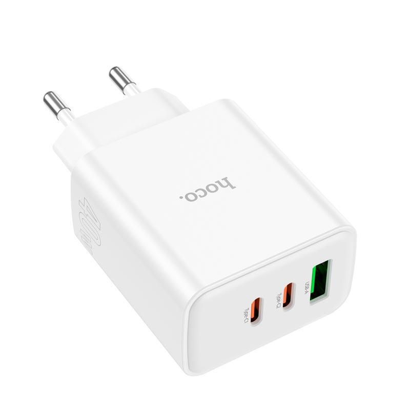 Зарядное устройство сетевой Hoco Pure power three-port C126A USB 2Type-C 40 W 3 A (584775) - фото 4