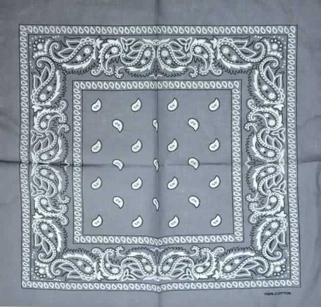 Бандана K005 бавовняна 55х55 см Сірий (11972106)