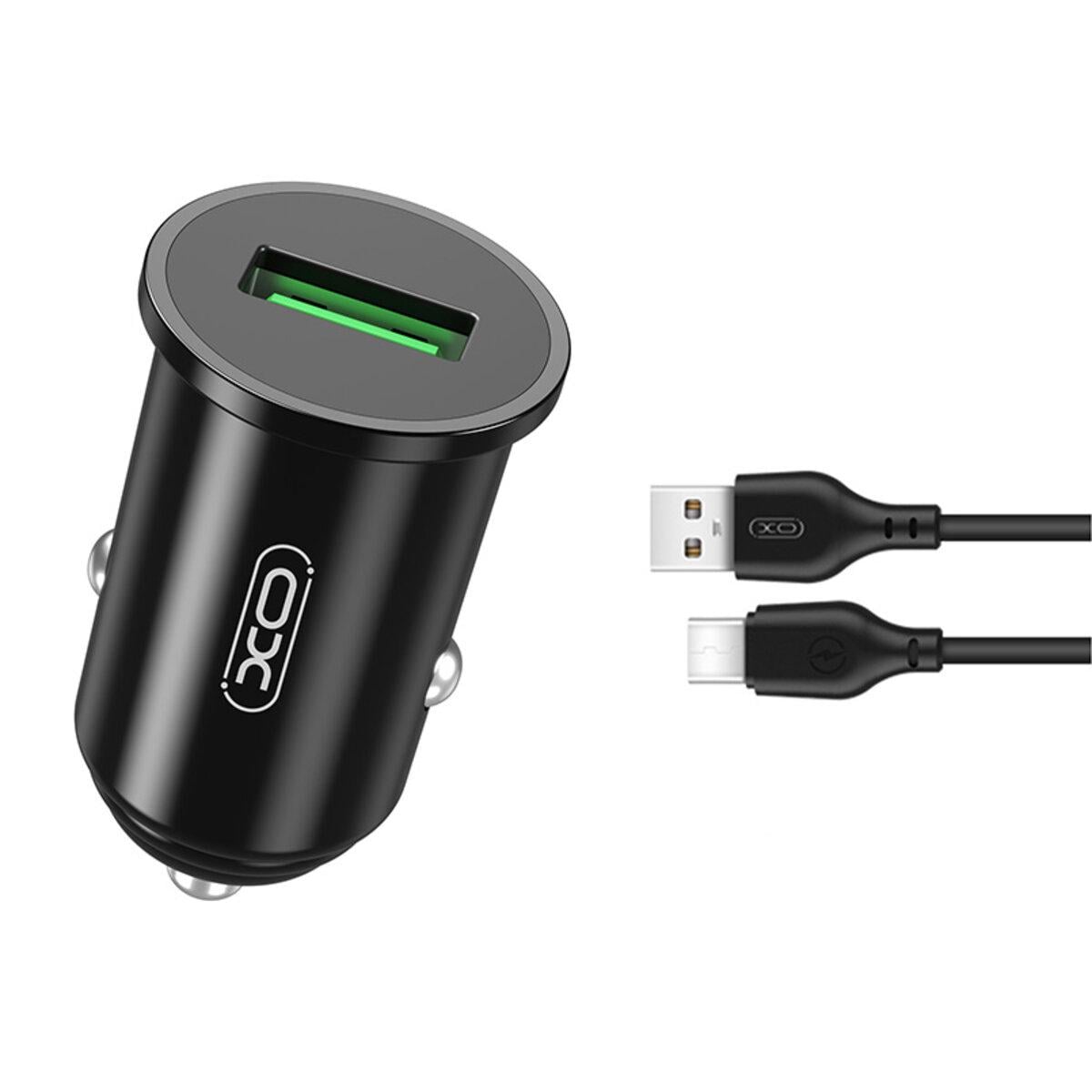 Зарядний пристрій Xo TZ12 QC3.0 18 W/Type-c кабель Чорний Зарядний пристрій Xo TZ12 QC3.0 18 W/Type-c кабель Чорний