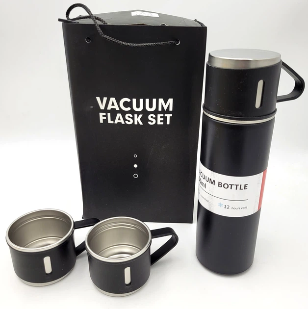 Термос Vacuum Flask Set із 3 чашками нержавіюча сталь 500 мл (M160228)