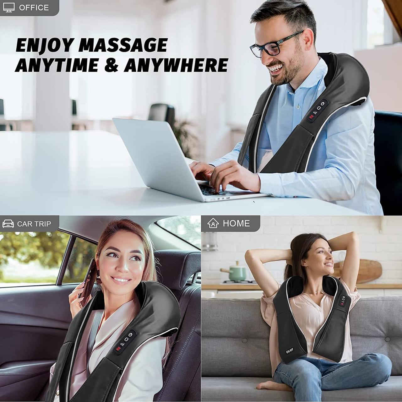 Массажер Alljoy Electric Deep Tissue 3D для спины и шеи шиаца с подогревом (7329217) - фото 4