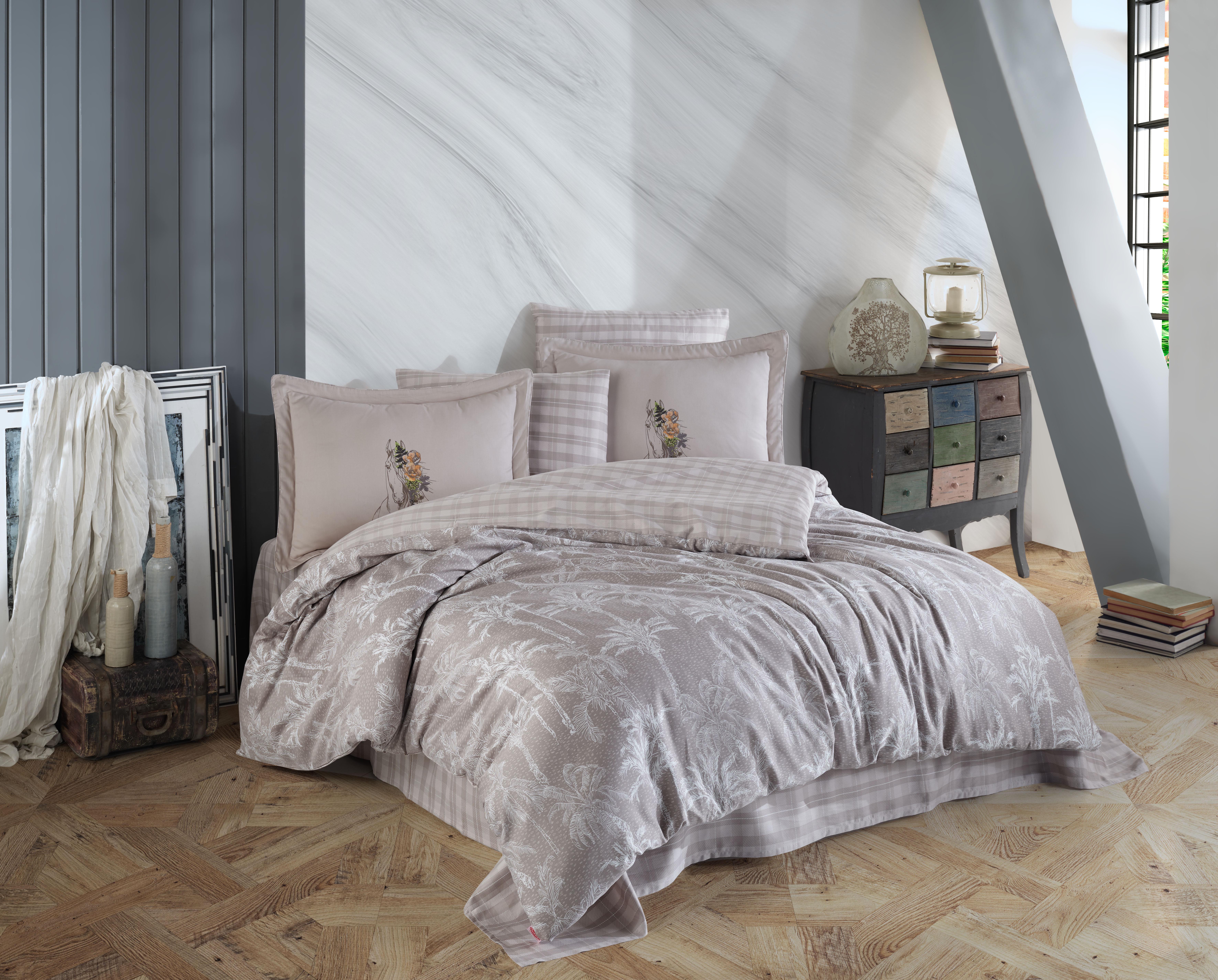 Комплект постільної білизни Hobby Exclusive Sateen ELIZA 200х220 см Бежевий (8698499167988)
