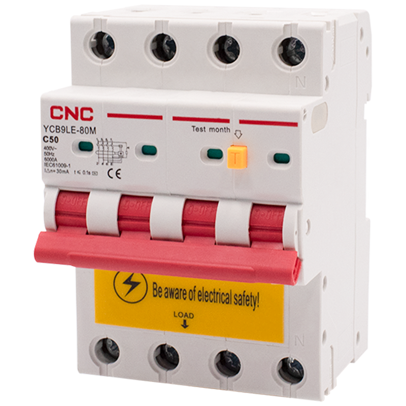Диференційний вимикач CNC YCB9LE-80M 3Р+N 50А 30мА 6кА "C" тип АС (Б00044026)