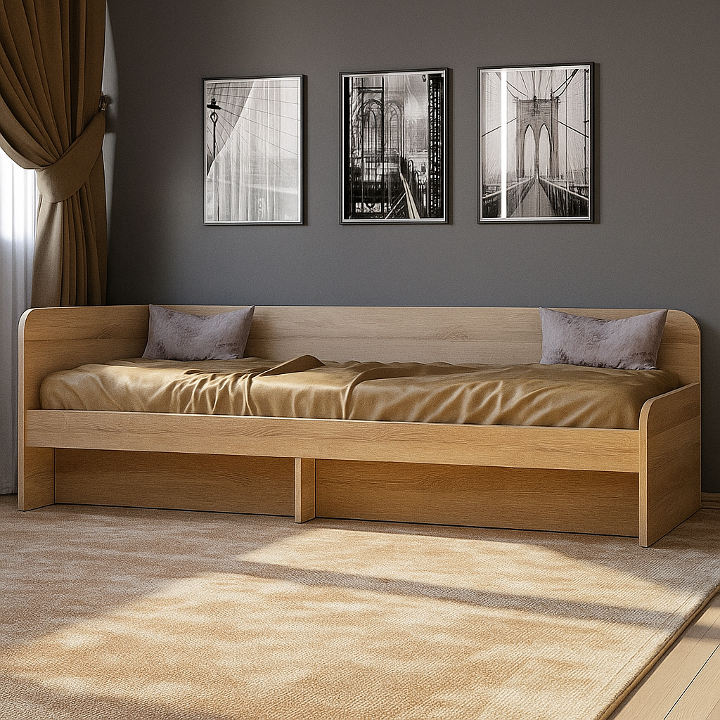 Ліжко односпальне Еверест 800 суцільний щит Дуб сонома (е-20737.02) - фото 1 Ліжко односпальне Еверест 800 суцільний щит Дуб сонома (е-20737.02) - фото 1