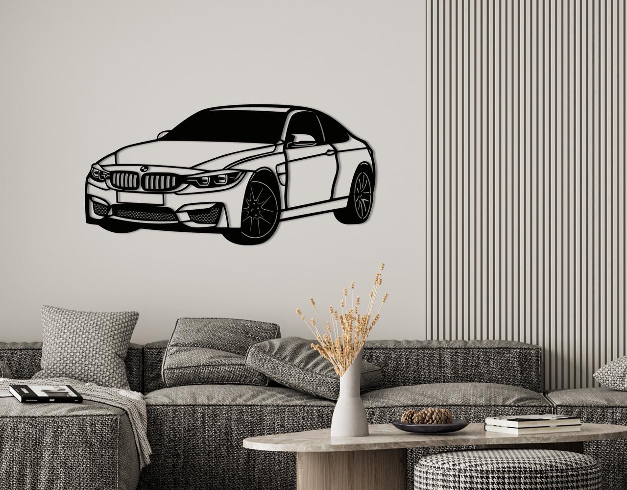 Панно на стену из дерева декоративное Upwood Decor BMW M4 19,4x40 см Black (1584740590)