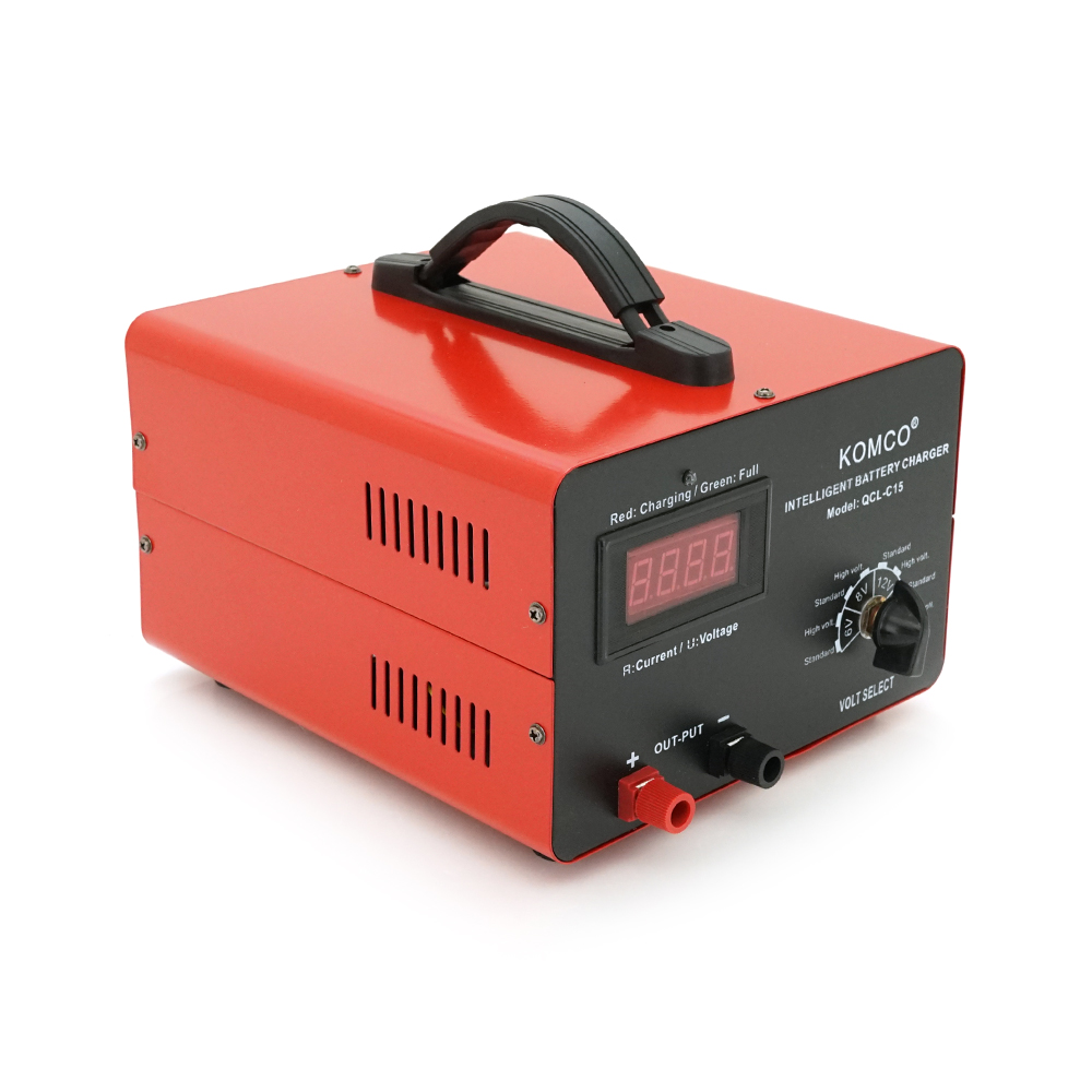 Зарядное устройство для аккумуляторов AGM/LiFePO4 15А QCL-C15 с крокодилами 290x247x157 мм (YUT_V8088)