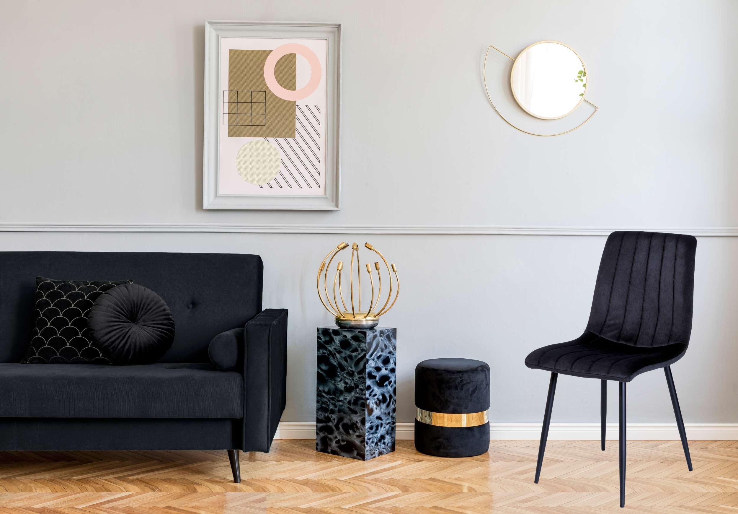 Стул кухонный Intarsio ETHAN велюр Черный (ETHAN19-2) - фото 12 Стул кухонный Intarsio ETHAN велюр Черный (ETHAN19-2) - фото 12