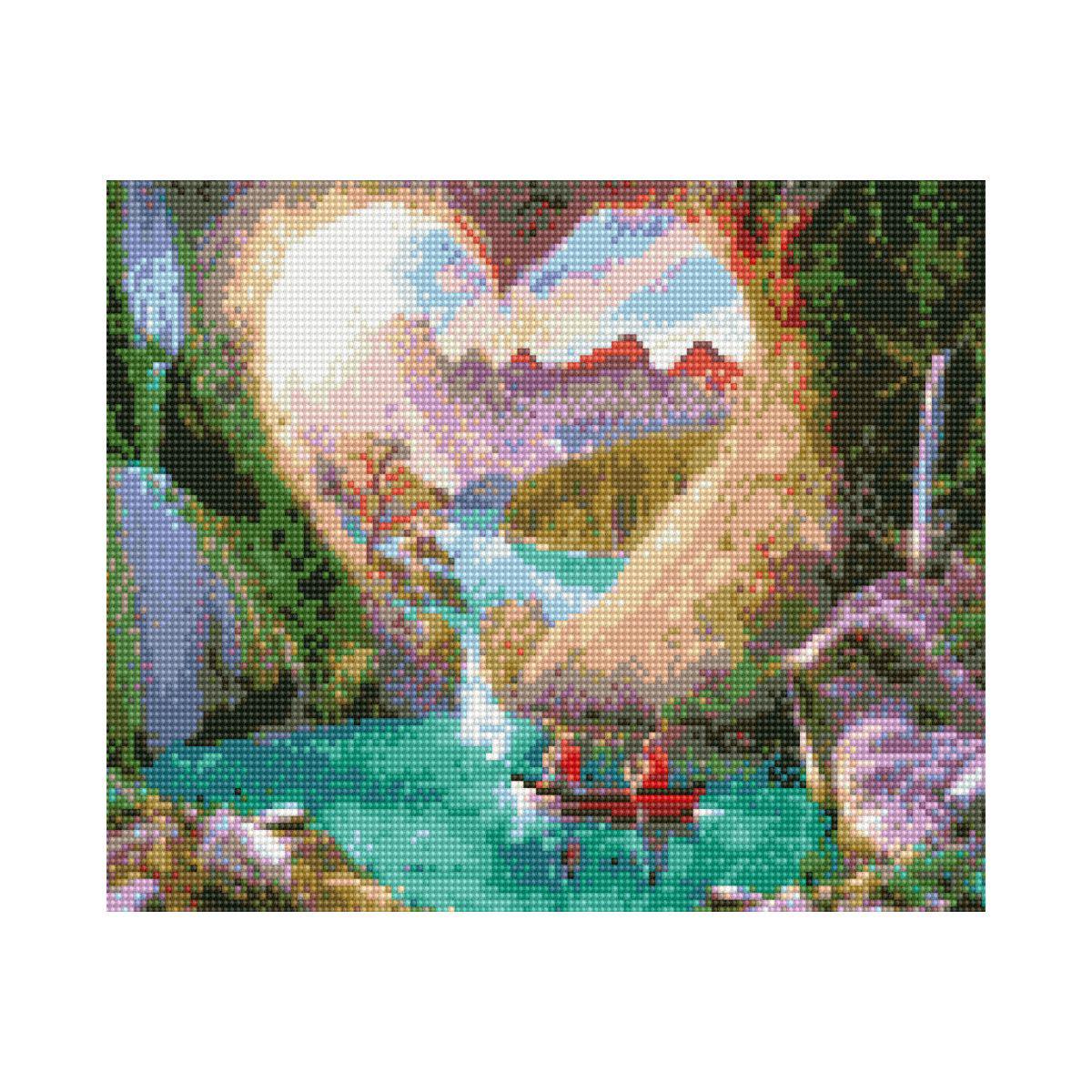 Алмазная мозаика Strateg Сердце в природе 30х40 см (Str-HX033)