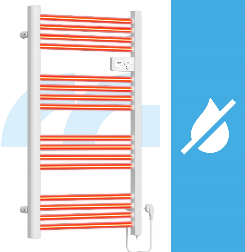 Сушарка для рушників електрична з термостатом Maltec 500 Вт Білий - фото 5 Сушарка для рушників електрична з термостатом Maltec 500 Вт Білий - фото 5