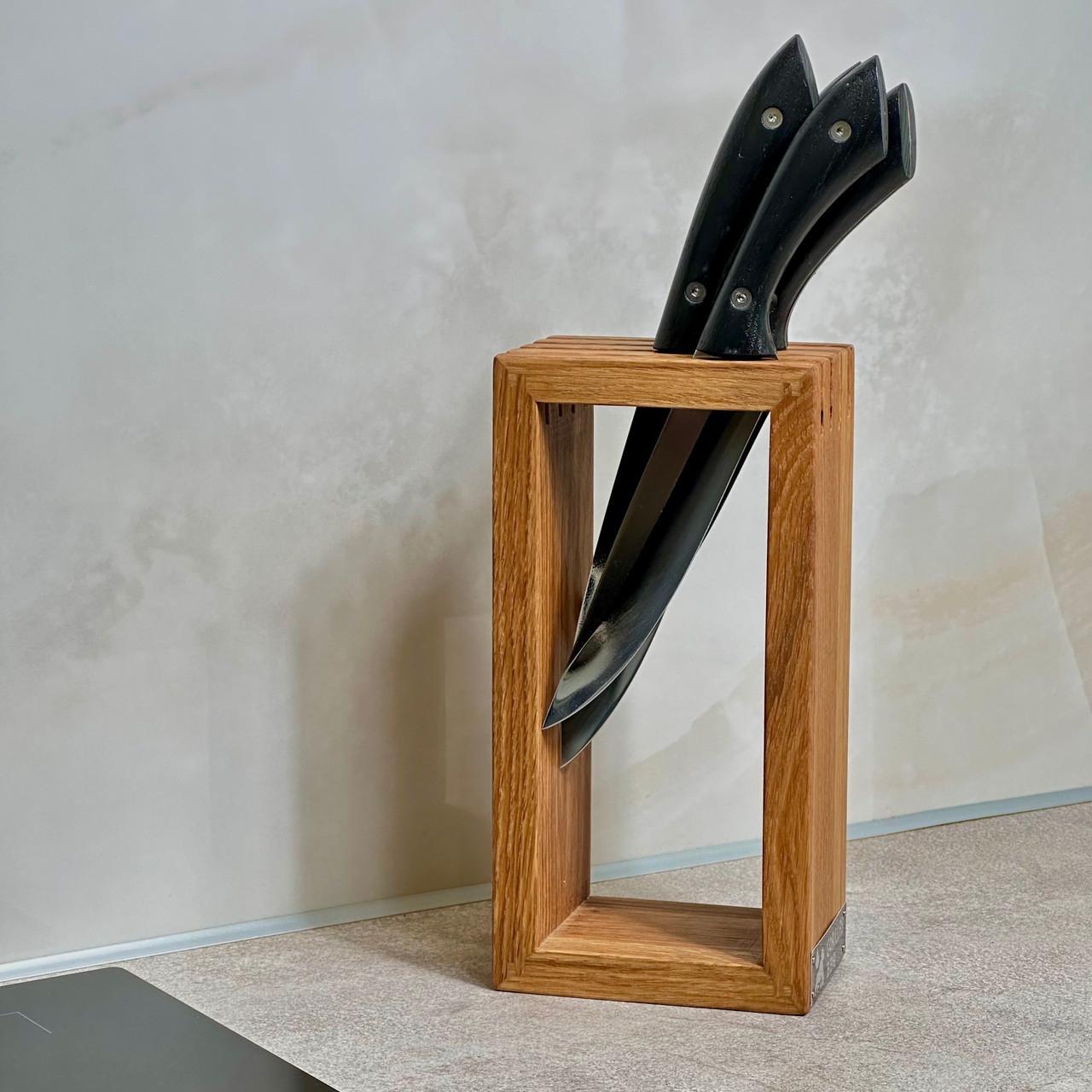 Підставка для ножів дерев'яна Рамка Дубова (27722348) - фото 2 Підставка для ножів дерев'яна Рамка Дубова (27722348) - фото 2