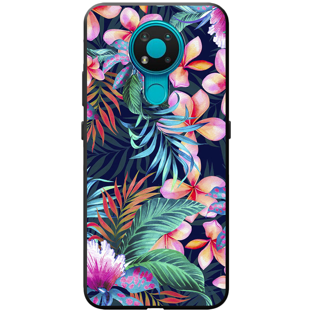 Чохол Boxface Nokia 3.4 flowers in the tropics Чорний силікон (41292-up1971-43219)