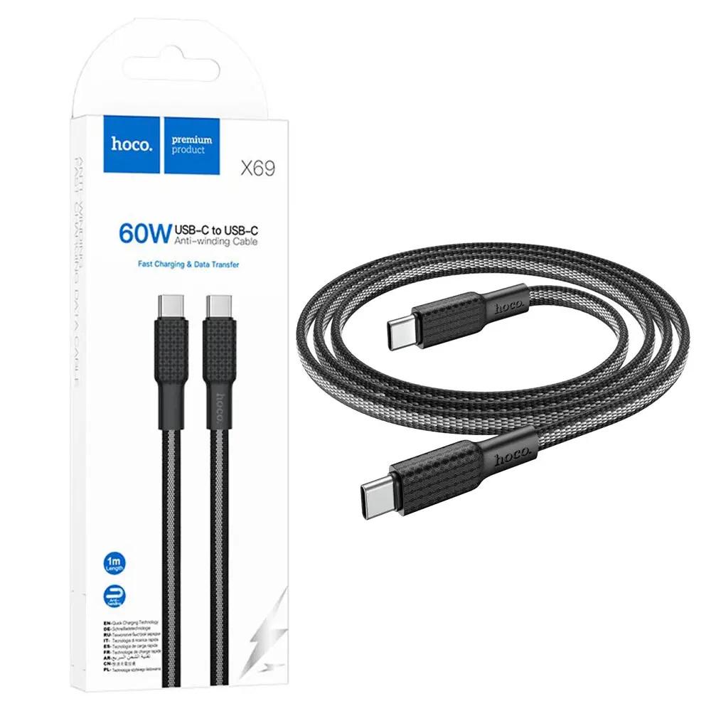 Кабель для зарядки устройств Hoco X69 Type-C to Type-C 60 Вт 1 м Черный (ULT-9735371)