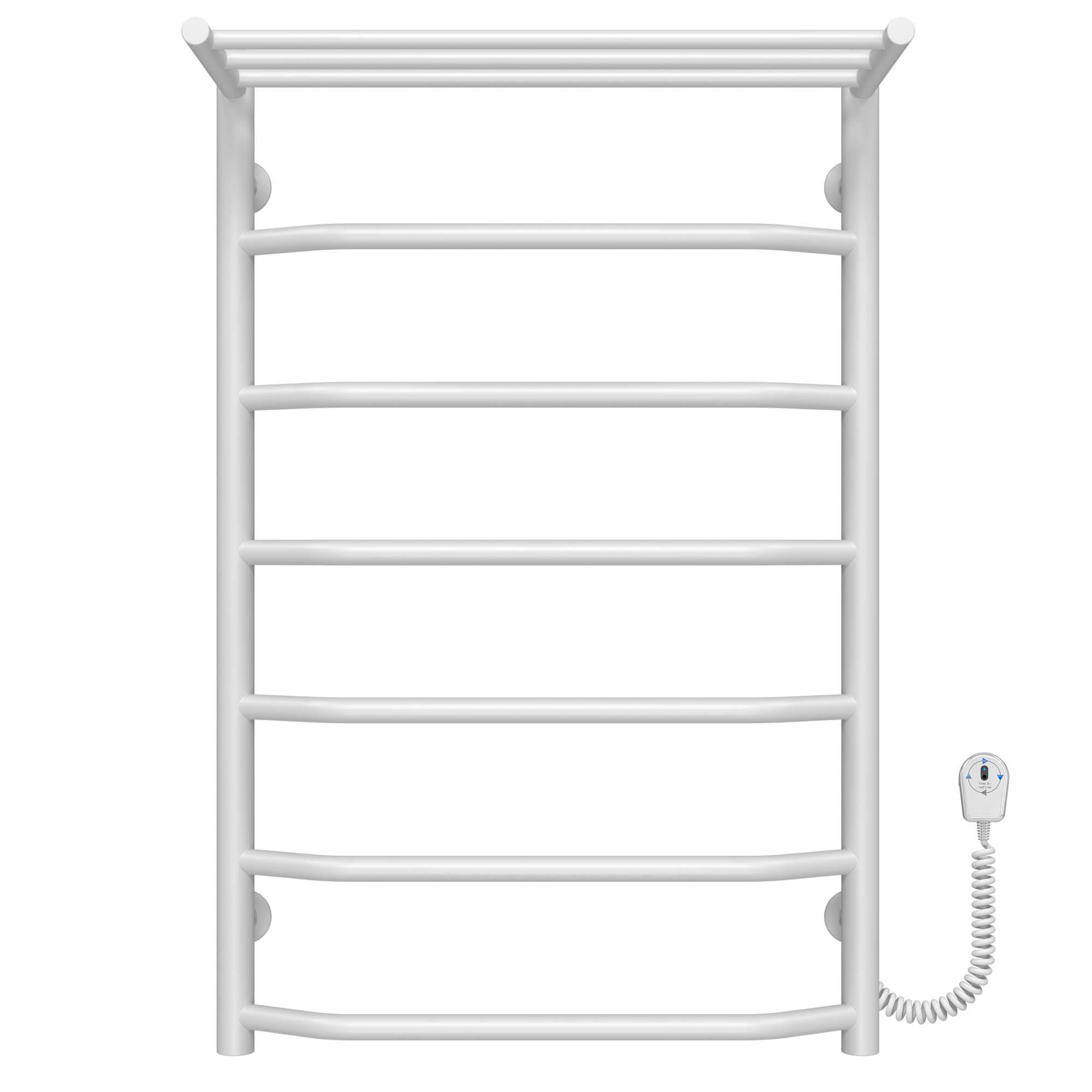 Рушникосушарка електрична з полицею Deffi Трапеція П7 EF16 праве підключення нержавіюча сталь 500х800 мм Білий (C.TP.80.50.7.E.W.R.5)