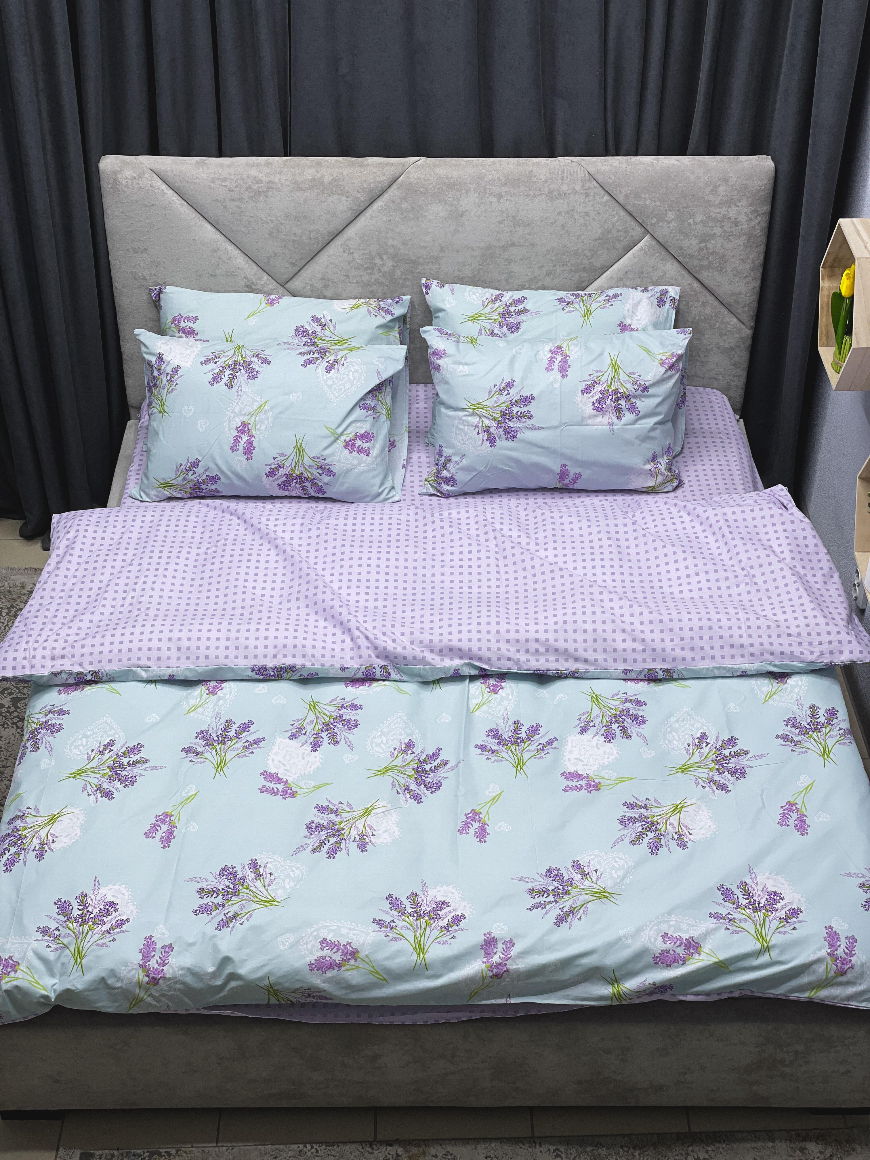 Комплект постельного белья Ego-textile 1029N безевый с цветочным принтом Голубой (195161461)