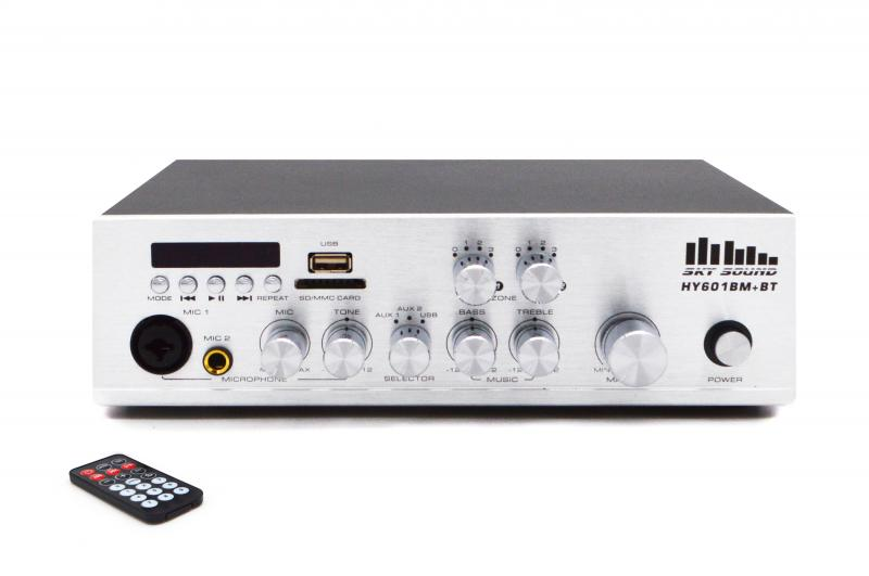 Трансляционный усилитель Sky Sound HY-601MB+BT 2-ZONE/2х60W - фото 4 Трансляционный усилитель Sky Sound HY-601MB+BT 2-ZONE/2х60W - фото 4