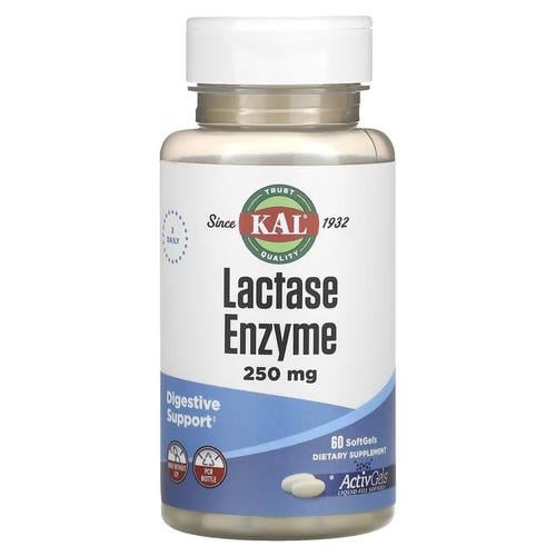 Энзимы KAL Lactase Enzyme 125 мг 60 Softgels (CAL-80206) Энзимы KAL Lactase Enzyme 125 мг 60 Softgels (CAL-80206)