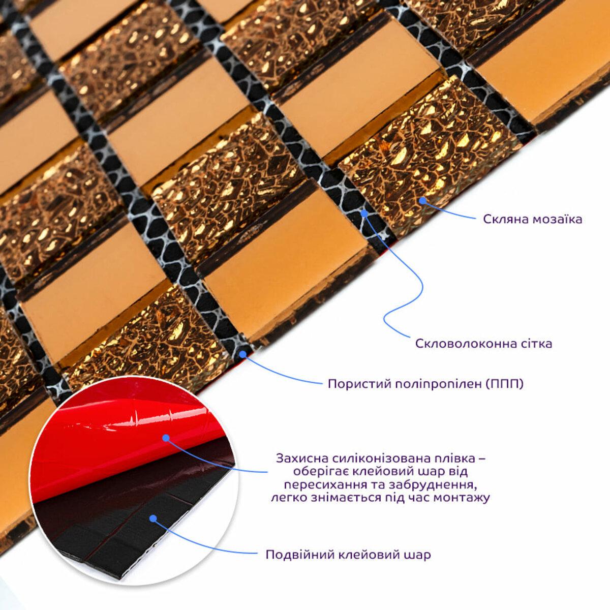 Мозаїка з декоративного скла 298х298х4,5 мм (3DPanda-2360) - фото 2