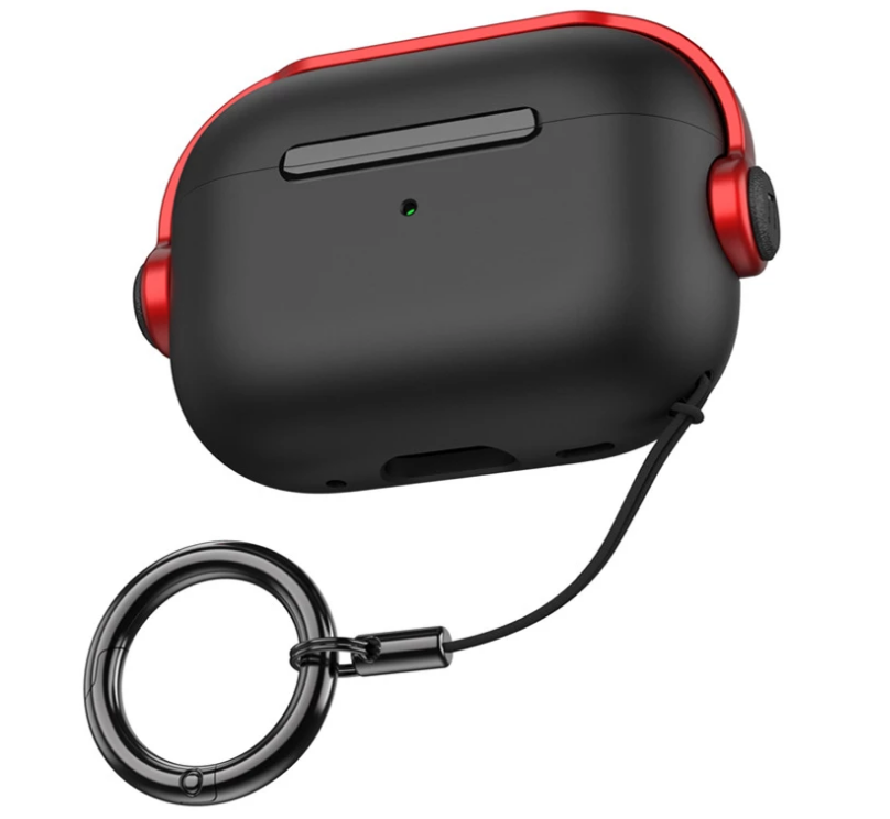 Чехол Primo Headphone для AirPods Pro 2 силиконовый Black/Red (1835656074) - фото 1