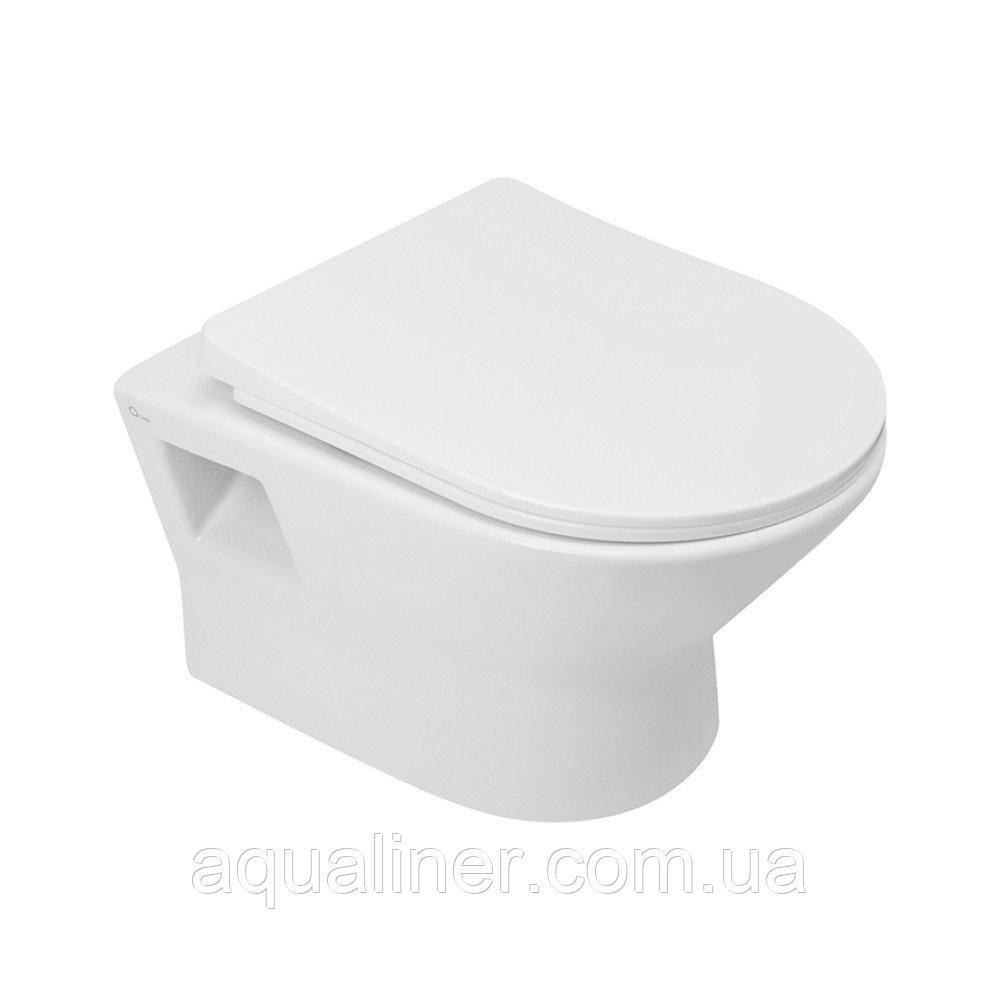 Унитаз подвесной Qtap Lark Slim Soft-close QT0331159W безободковый с сидением (355866)