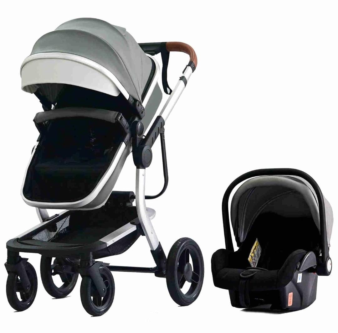 Коляска детская 3в1 Magic из эко кожи с автокреслом Grey