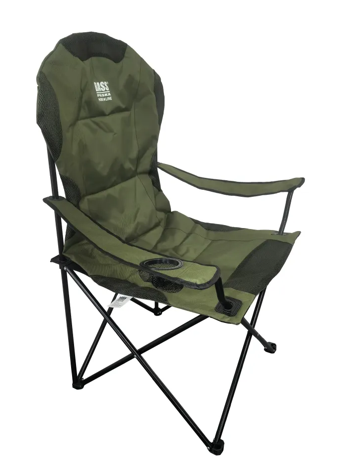 Стул кемпинговый складной Bass Polska BH 30032 Темно-зеленый/Черный (BH 30032)