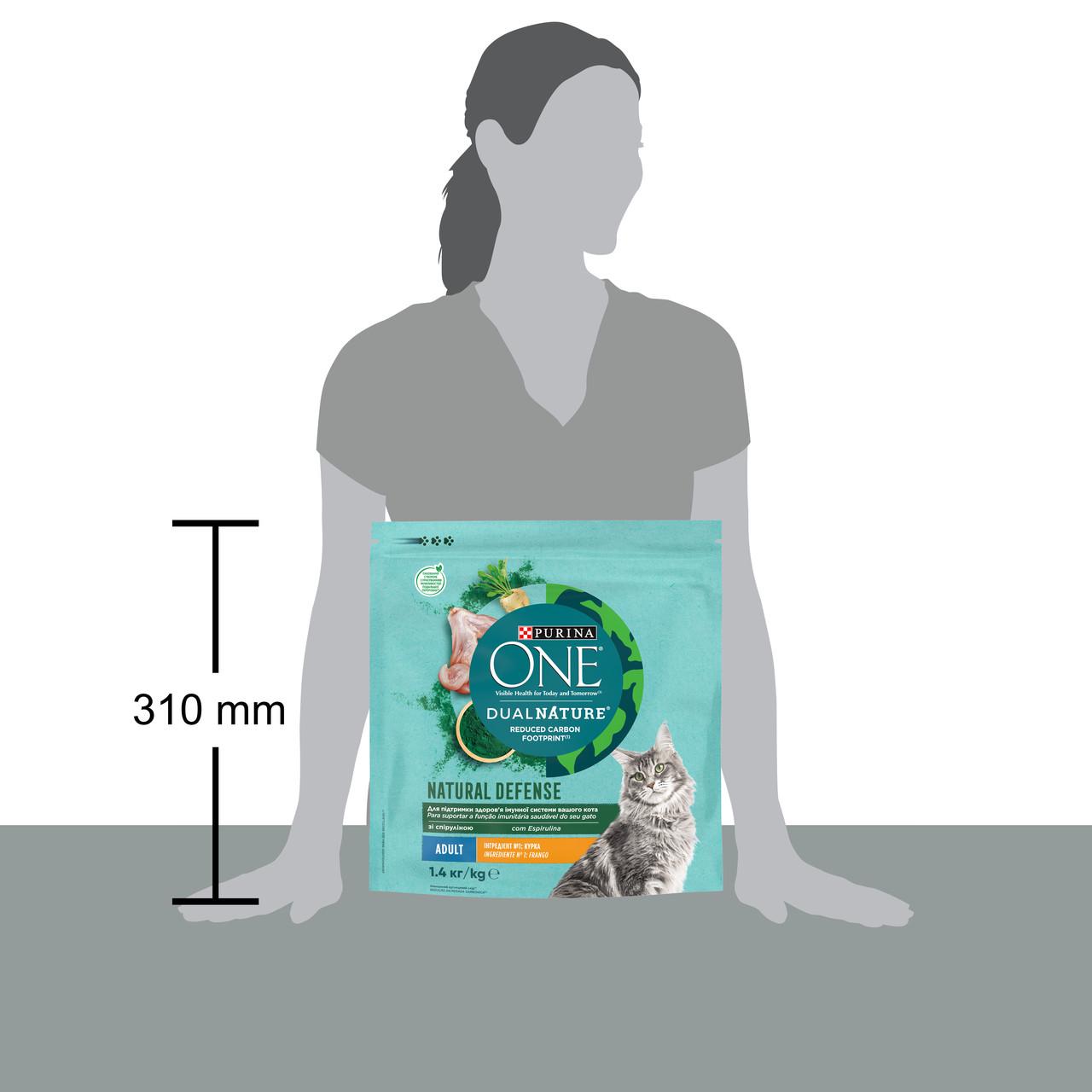 Сухий корм для дорослих котів Purina One Dual Nature Spirulina курка 1,4кг (7613036269025) - фото 3