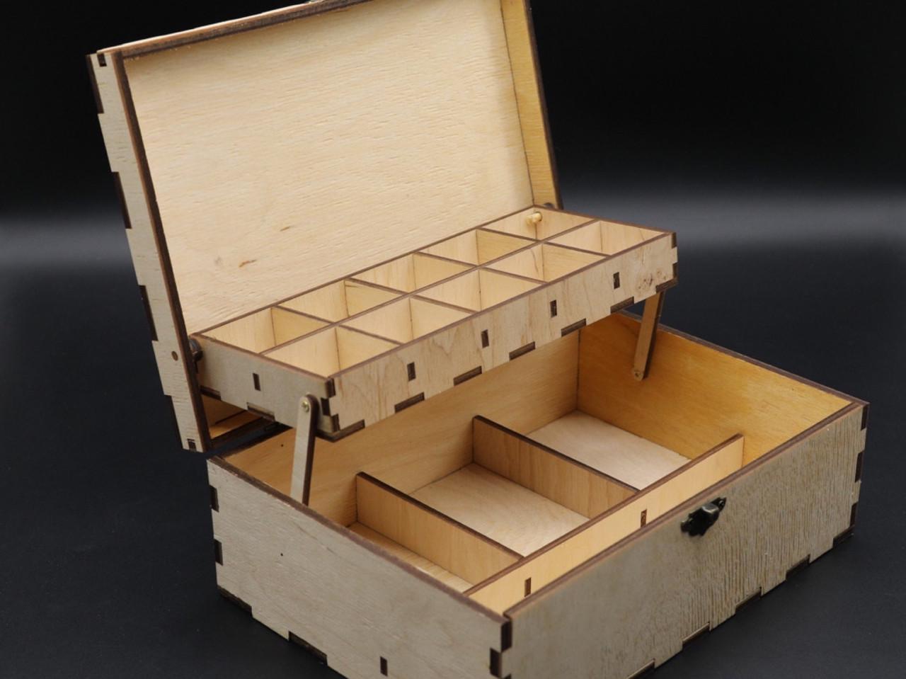 Шкатулка-органайзер для декупажа с замком и петлями 17х24х9 см (1420095388)