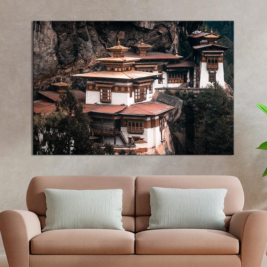 Картина город Буддистский храм Такцанг-лакханг 80x54 см (A862-1)