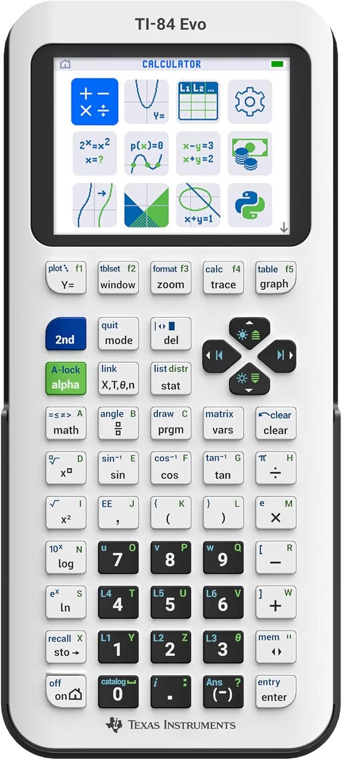 Калькулятор цветной графический Texas Instruments TI-84 Evo White (38389908)