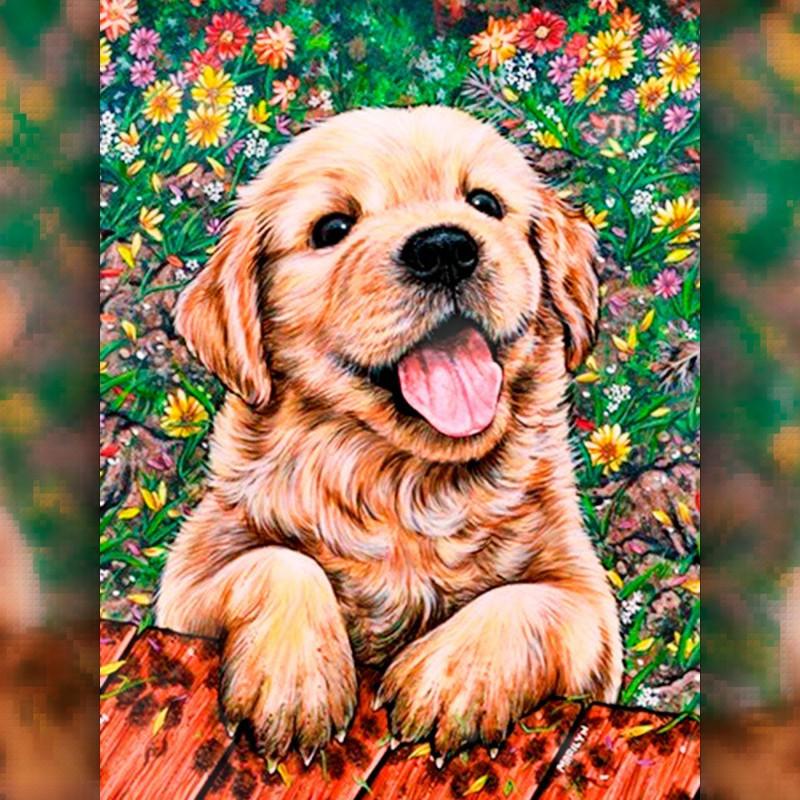 Алмазная вышивка The Wortex Diamonds Щенок 30x40 см TWD20009